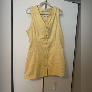 The A&F Mara Linen-Blend Vest Mini Dress- Sunny Yellow